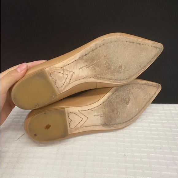 Sophia Webster Butterfly Flats Women's Size 39 Beige Pointed Toe Leather Shoes - Picture 4 of 7